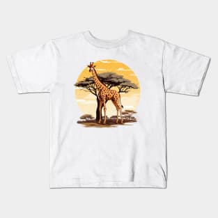 Watercolor Giraffe Kids T-Shirt